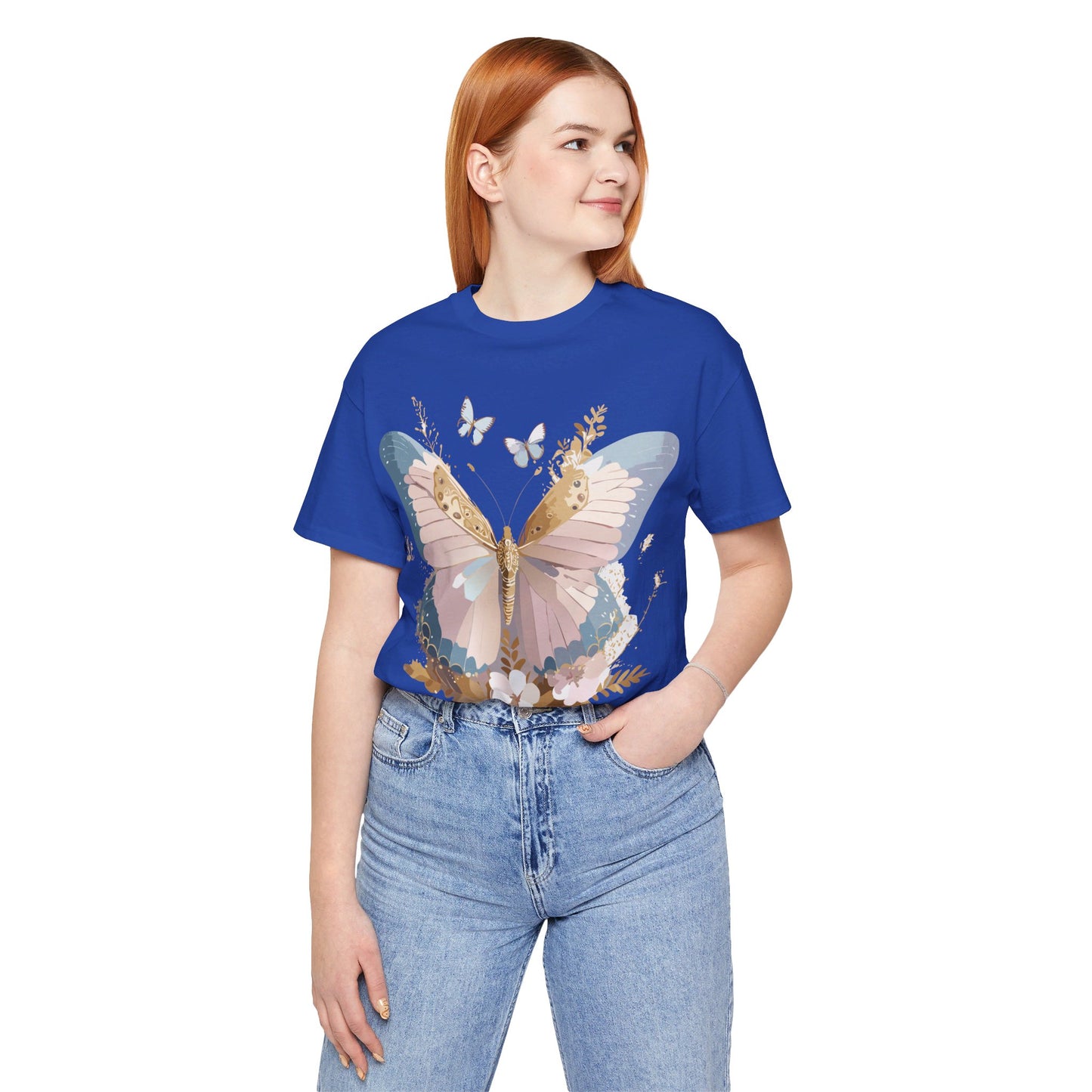 T-shirt en coton naturel avec papillon