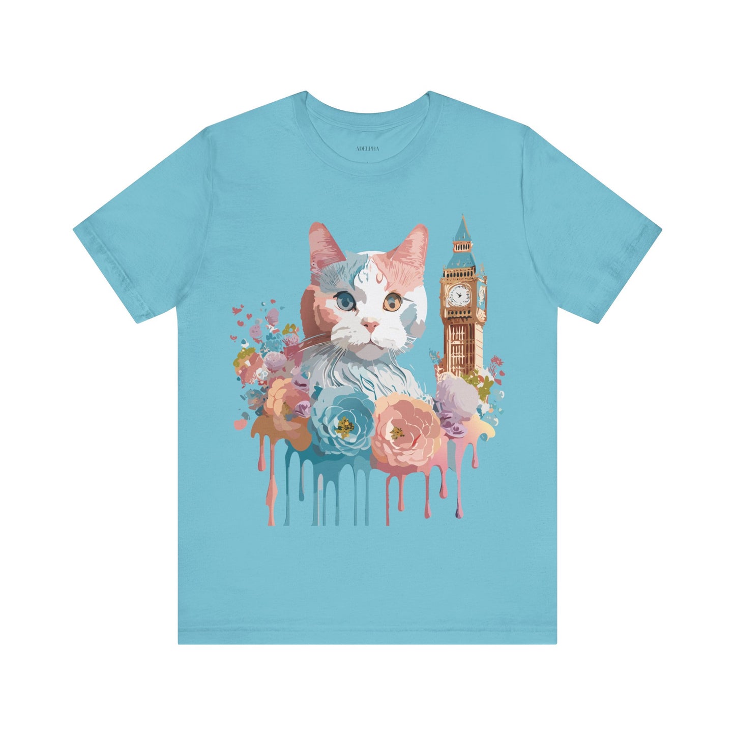 Natural Cotton Tee Shirt with Cat