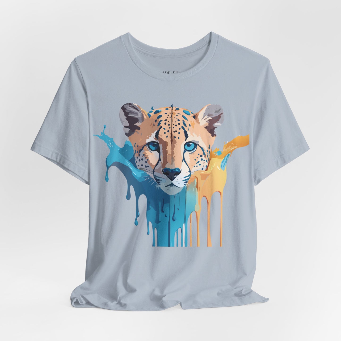 Natural Cotton Tee Shirt with Cheetah