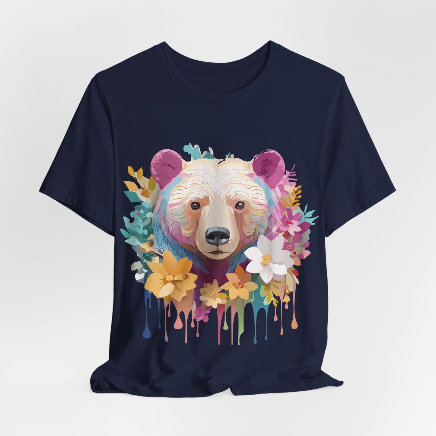 Natural Cotton Tee Shirt with Bear