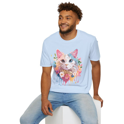 Cat Shirt Unisex Softstyle Tee 100 Percent Ring Spun Cotton Kitten Tee