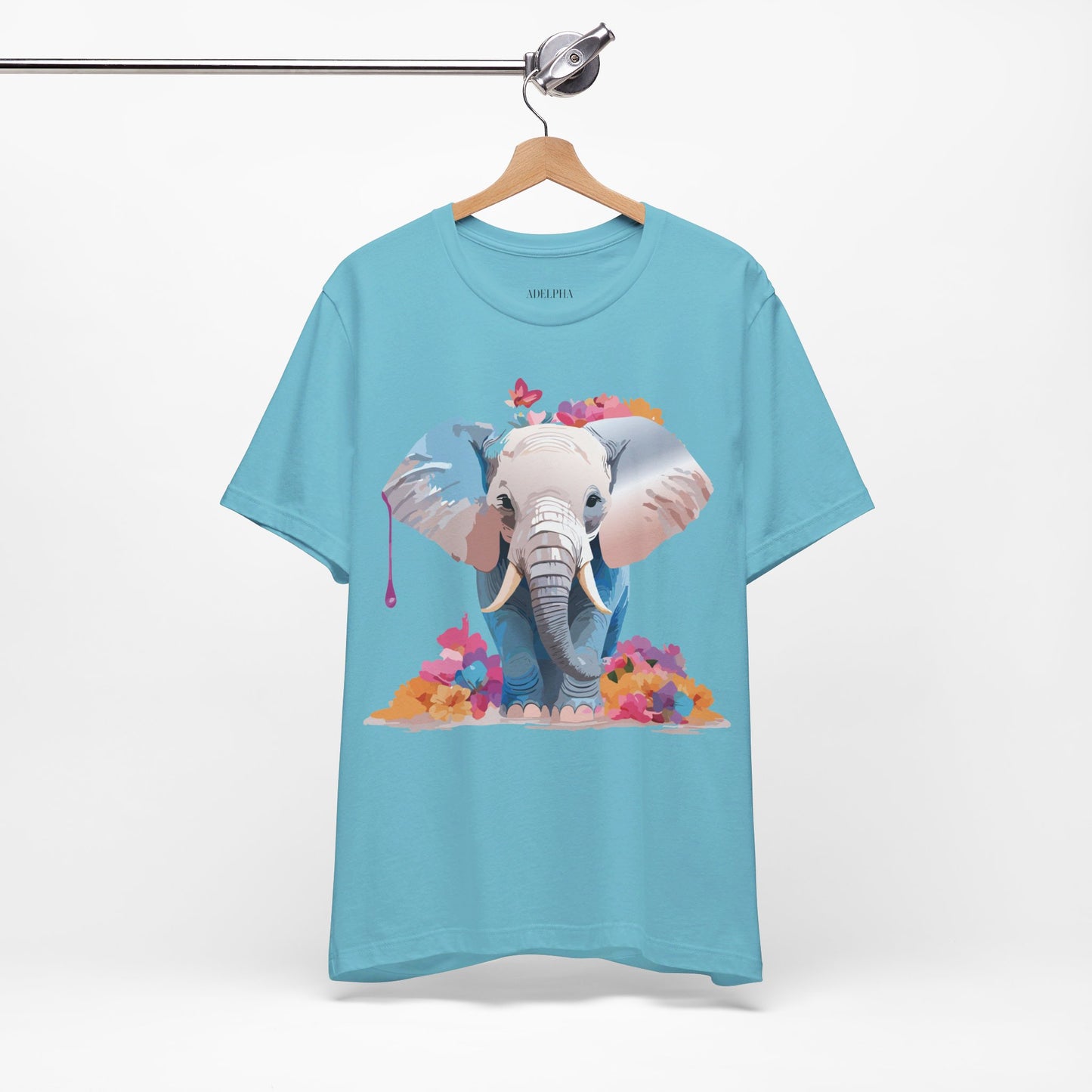 Natural Cotton Tee Shirt with Elephant