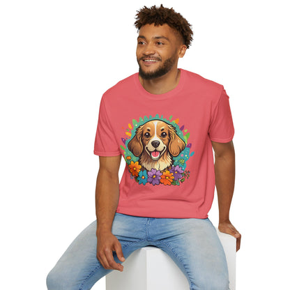 Dog Lover Unisex Animal Print T Shirt Cotton Tee Gildan Softstyle 64000
