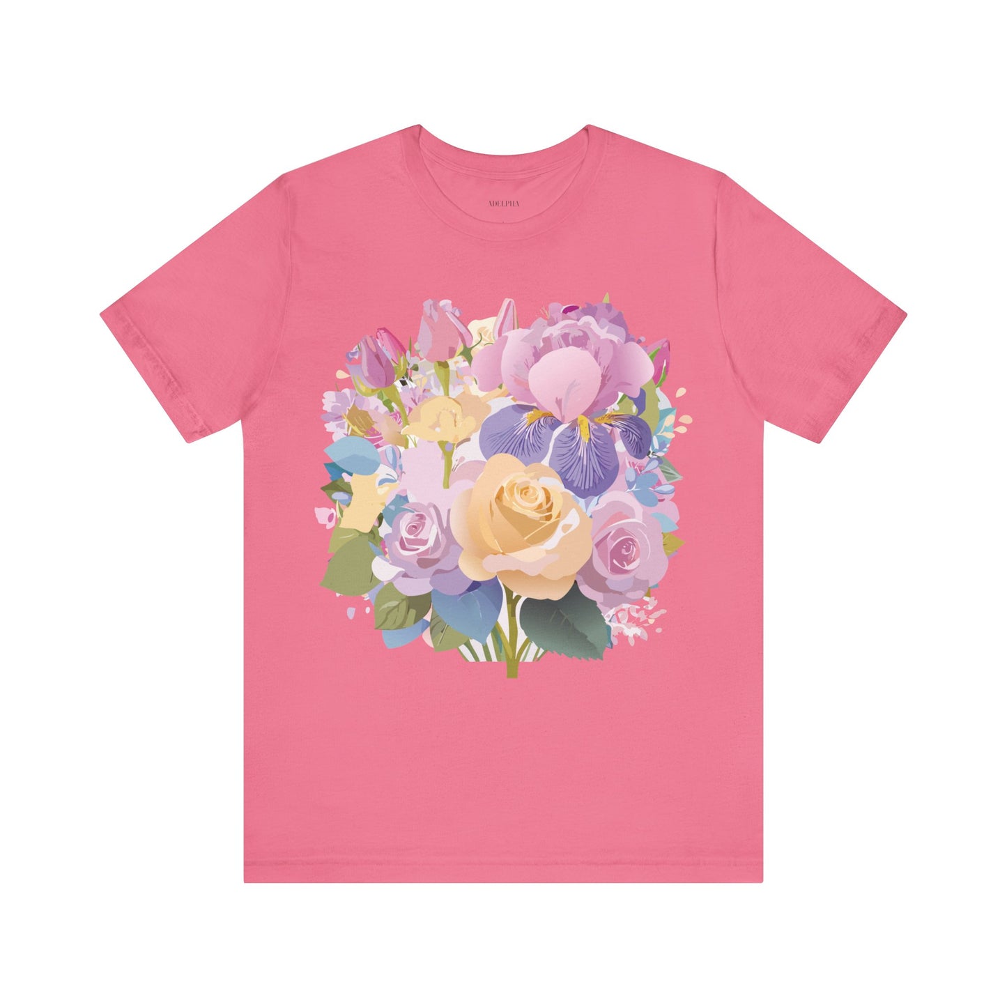 Natural Cotton Tee Shirt with Flowers