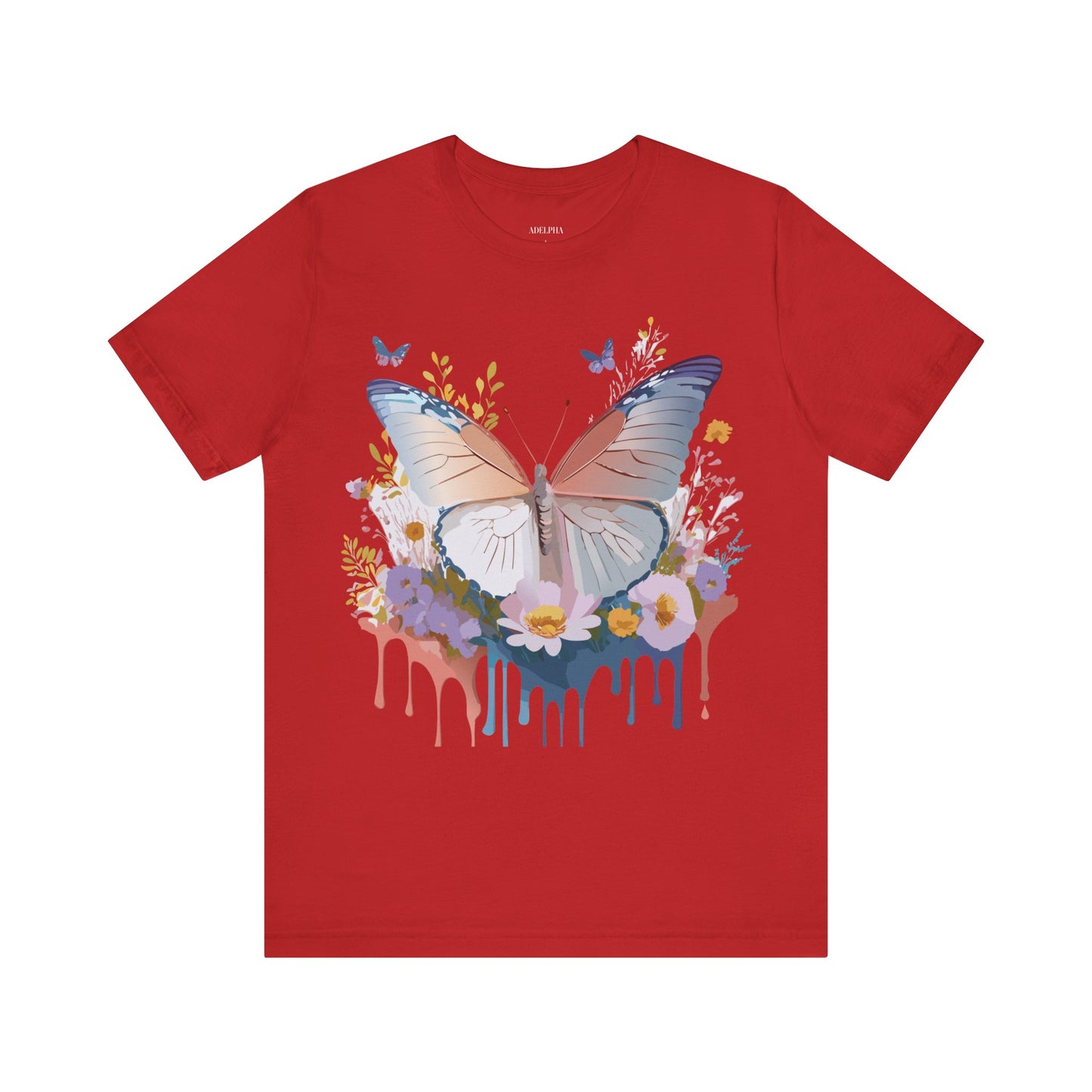 Natural Cotton Tee Shirt with Butterfly