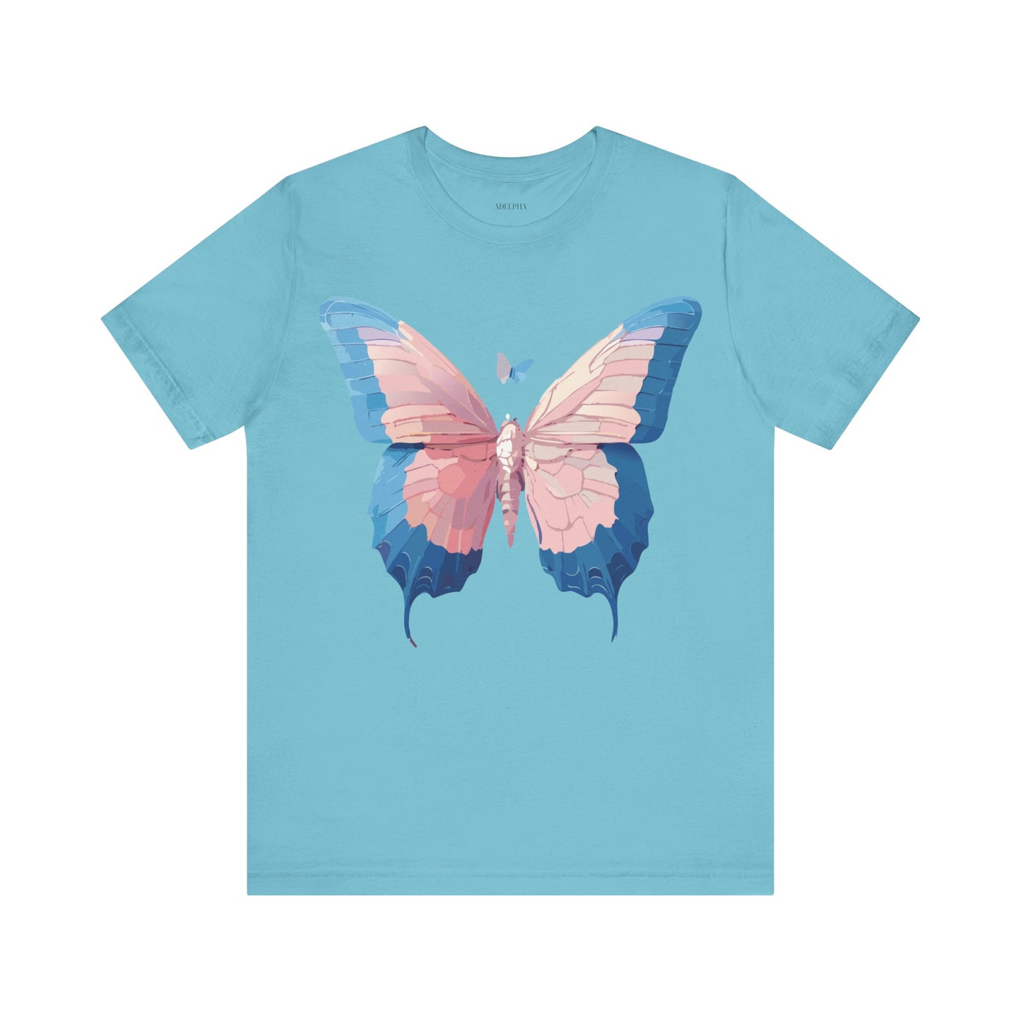 Natural Cotton Tee Shirt with Butterfly