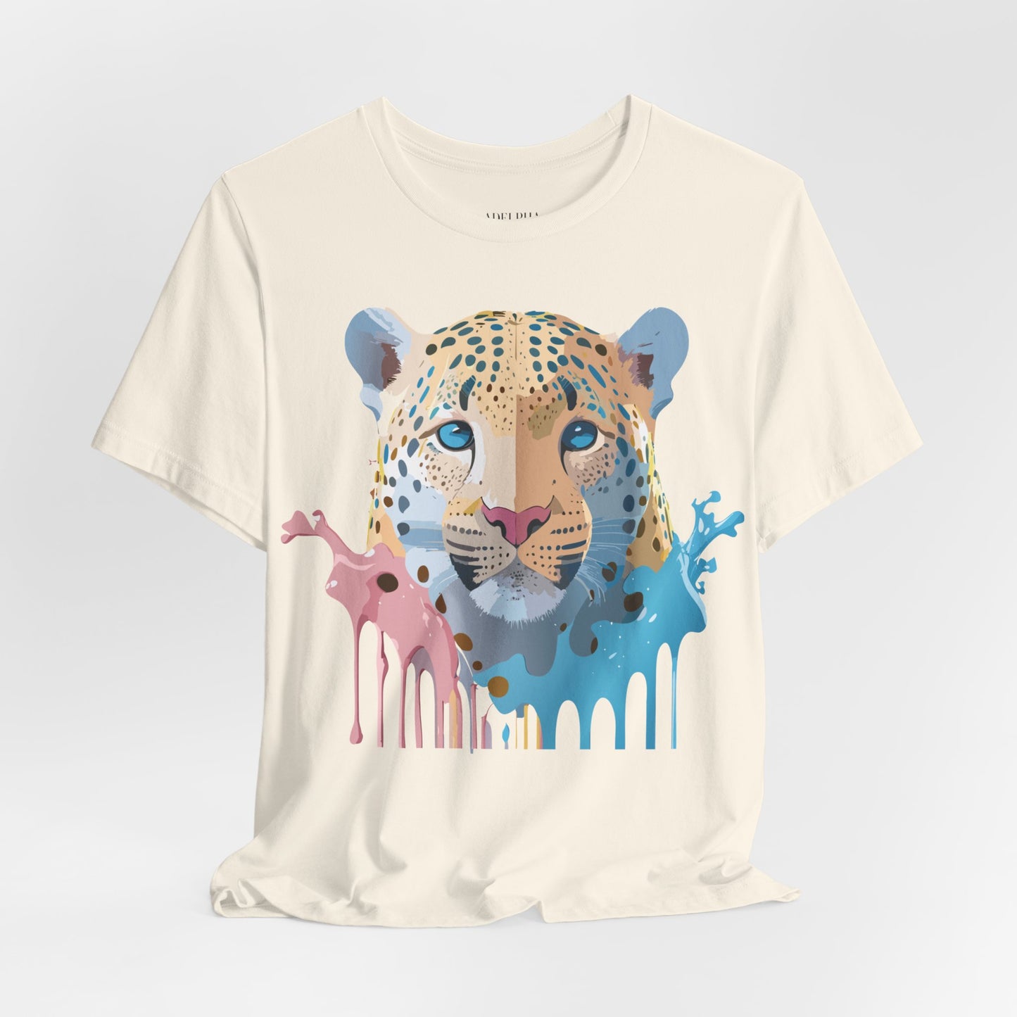 Natural Cotton Tee Shirt with Cheetah