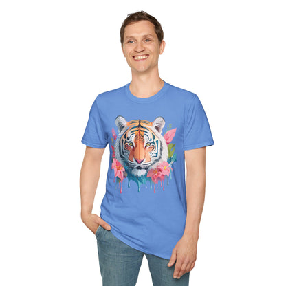 Tiger Print Unisex Softstyle T Shirt Short Sleeve Gildan 64000 Tee