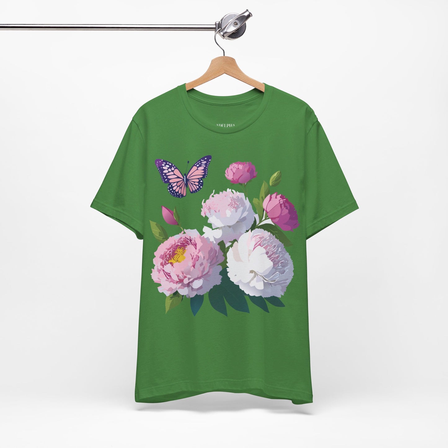 T-shirt en coton naturel avec fleurs