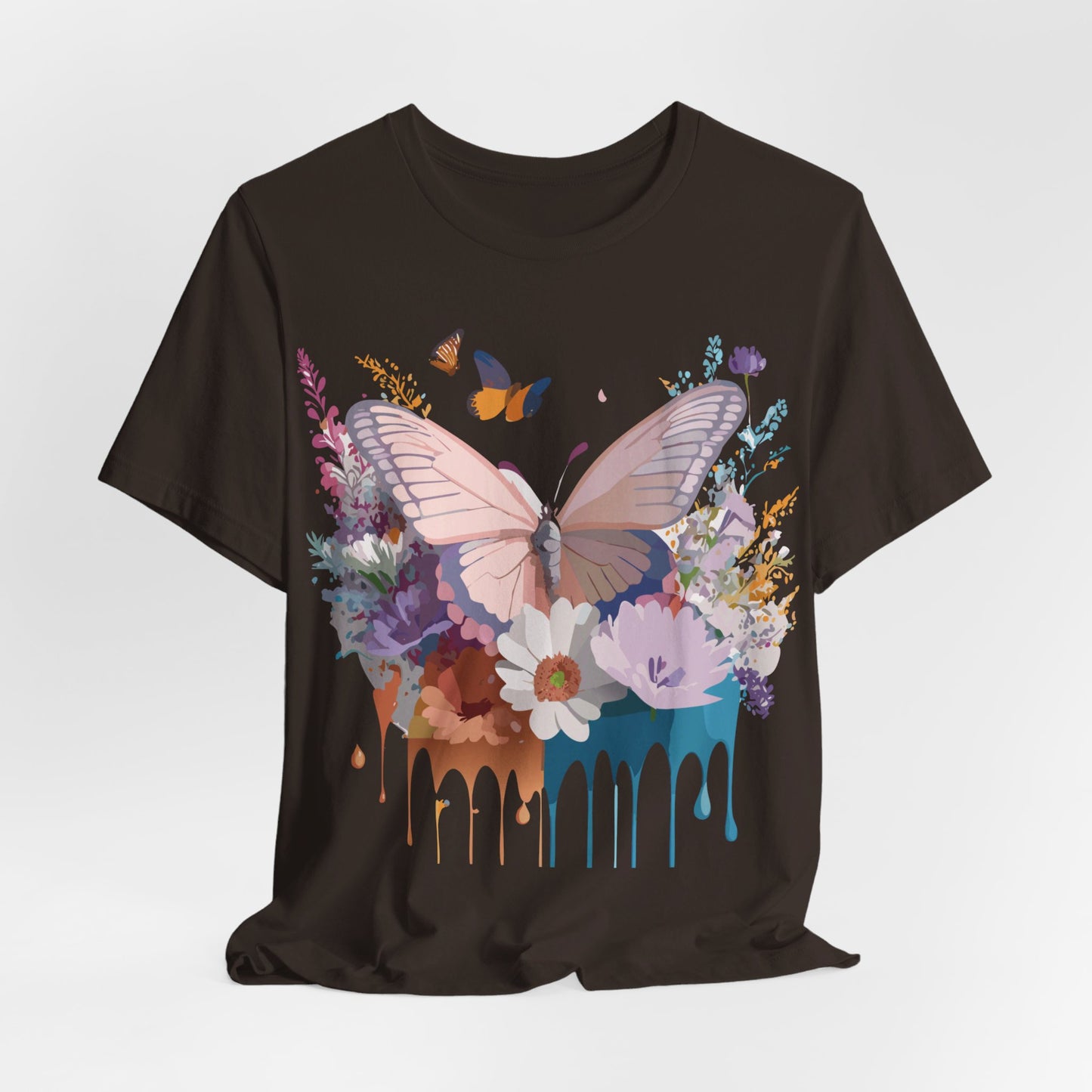 Natural Cotton Tee Shirt with Butterfly