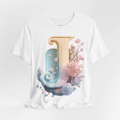 Natural Cotton Tee Shirt - Letters Collection - J Printify