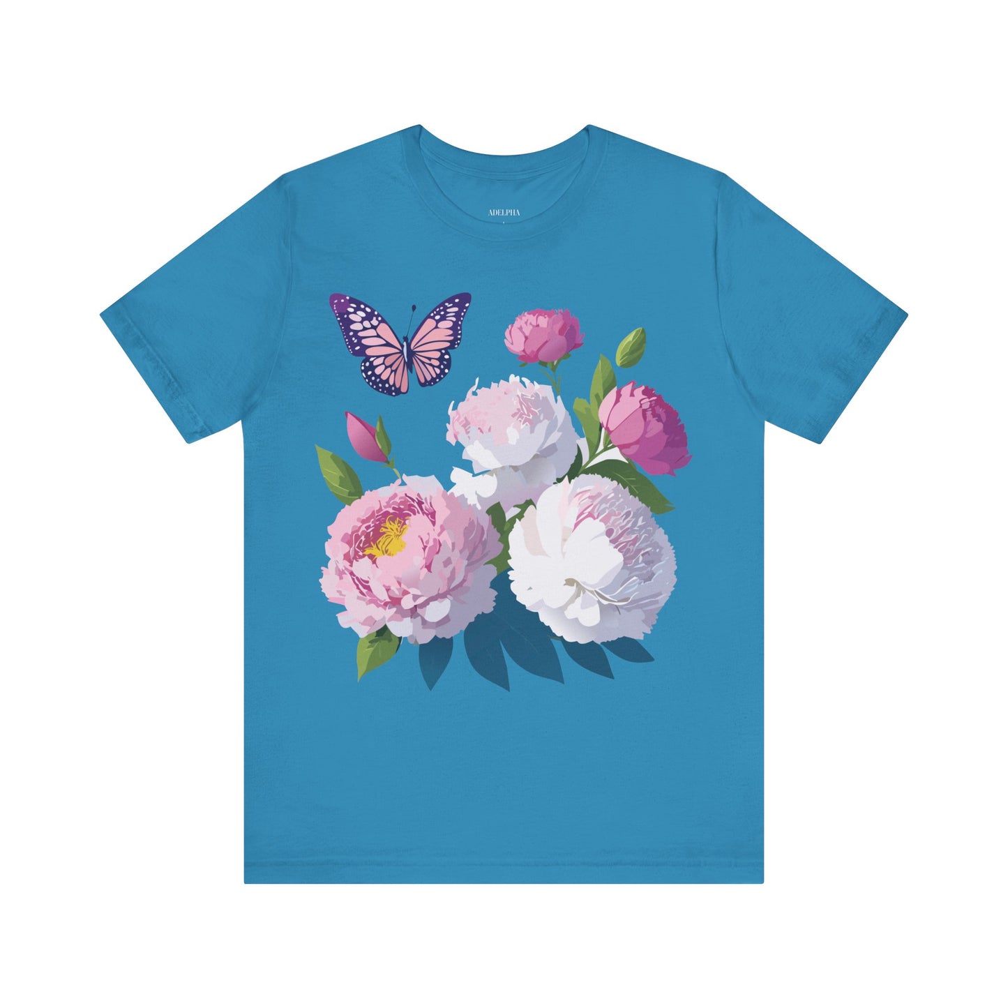 T-shirt en coton naturel avec fleurs