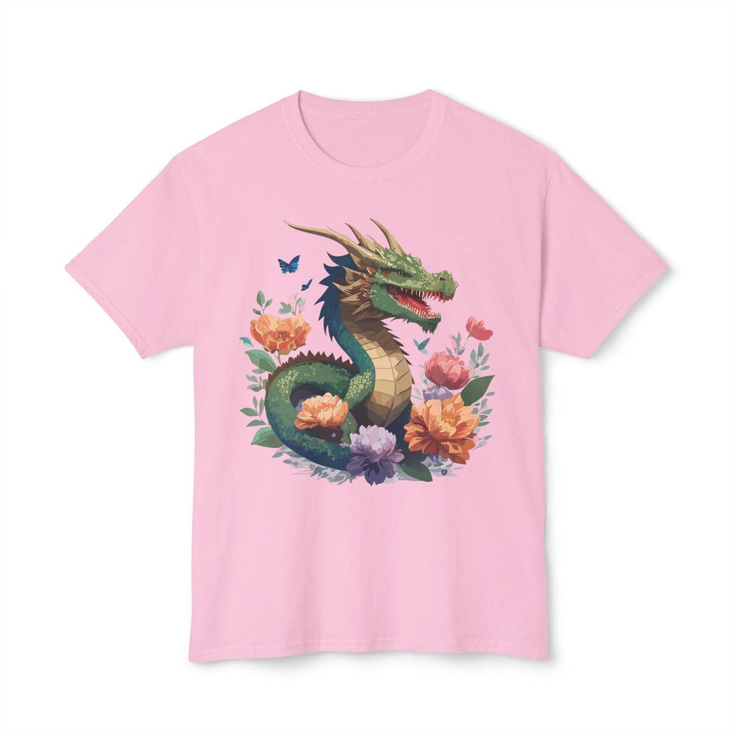 Dragon T-Shirt, Vintage Dragon Tee, Floral Tees, Dragon Art Design Shirt, Tee Shirt with Dragon 6