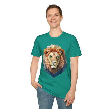 Lion Floral Tee Unisex Gildan Softstyle 64000 Cotton Short Sleeve Shirt