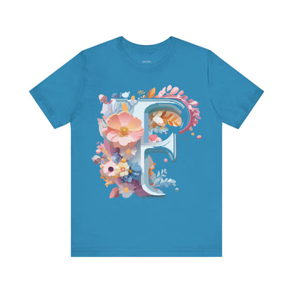 Natural Cotton Tee Shirt - Letters Collection - F Printify