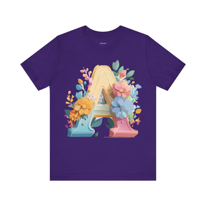 Natural Cotton Tee Shirt - Letters Collection - A Printify