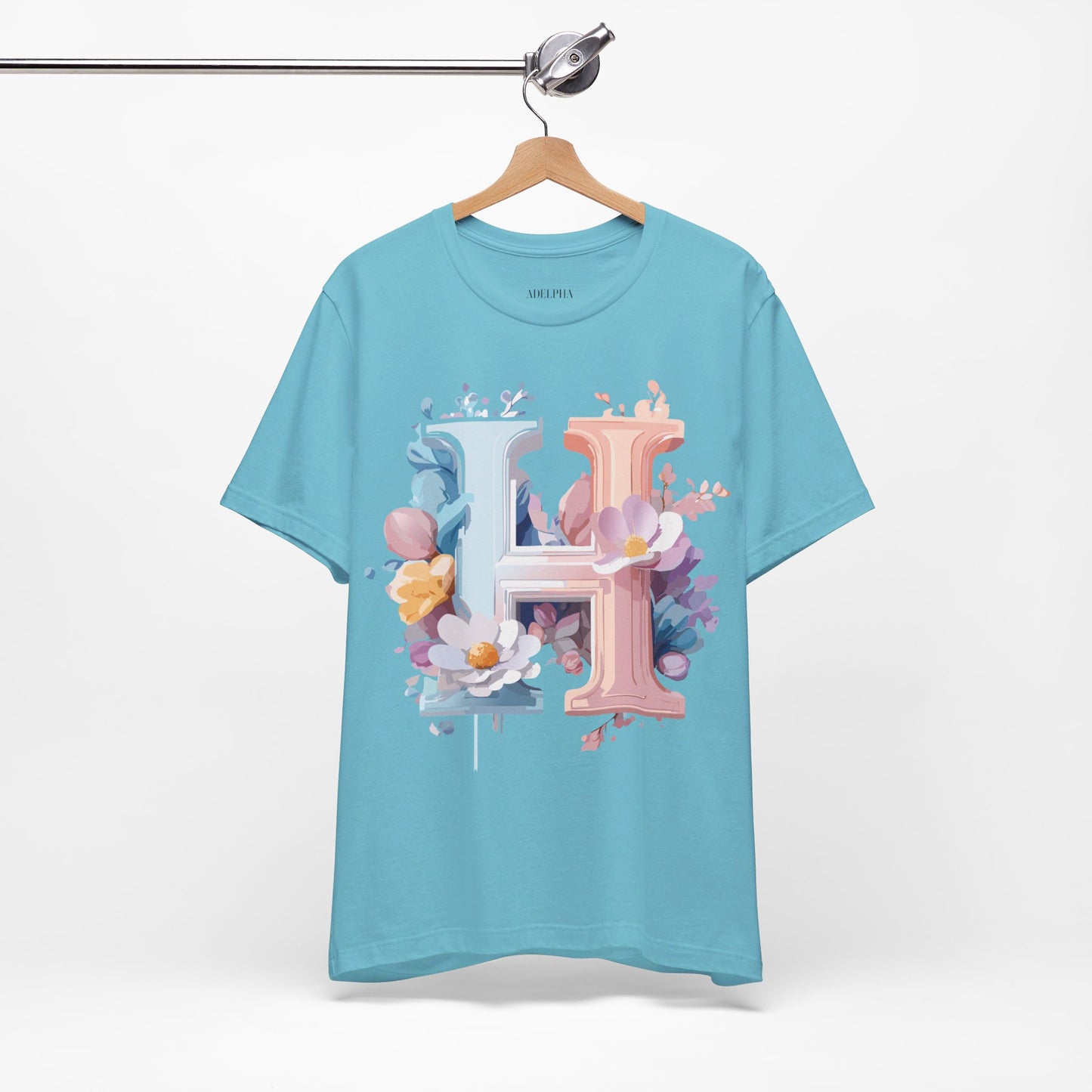 Natural Cotton Tee Shirt - Letters Collection - H