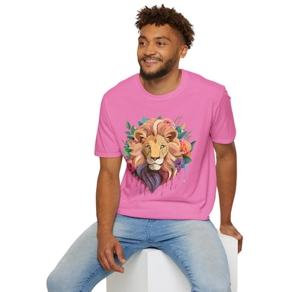 Lion Shirt Unisex Softstyle Tee 100 Percent Ring Spun Cotton Animal Print