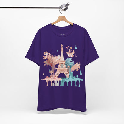 Natural Cotton Tee Shirt - Beautiful Places Collection - Paris Printify