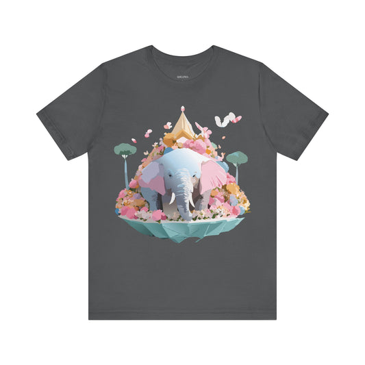 T-shirt en coton naturel avec motif éléphant