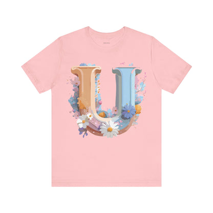Natural Cotton Tee Shirt - Letters Collection - U Printify