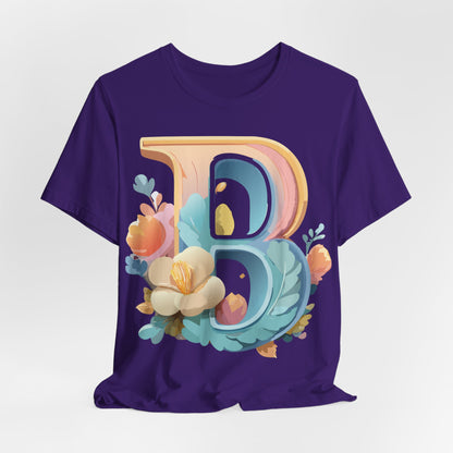 Natural Cotton Tee Shirt - Letters Collection - B Printify