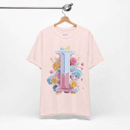 Natural Cotton Tee Shirt - Letters Collection - I Printify