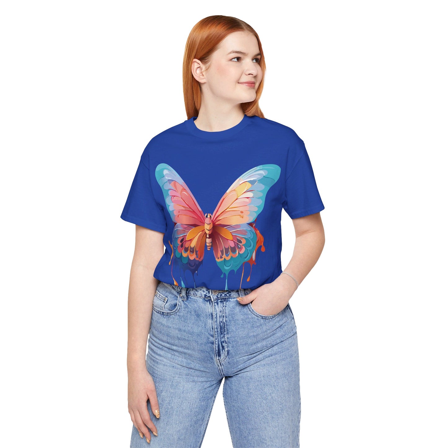 T-Shirt aus natürlicher Baumwolle mit Schmetterling