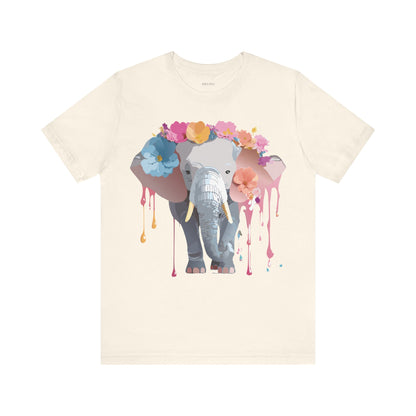 Natural Cotton Tee Shirt with Elephant Printify