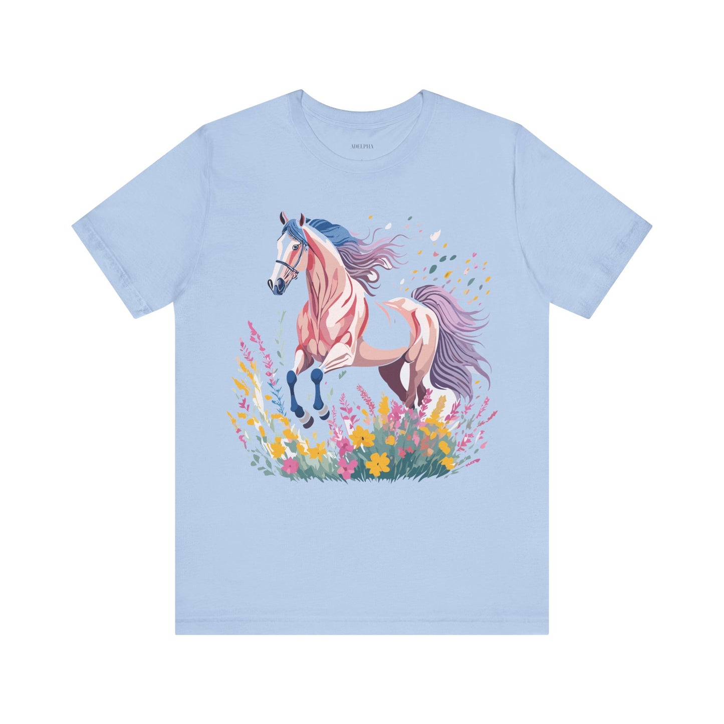 Natural Cotton Tee Shirt with Horse