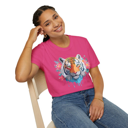 Tiger Shirt Unisex Animal Tee 100 Percent Ring Spun Cotton Softstyle