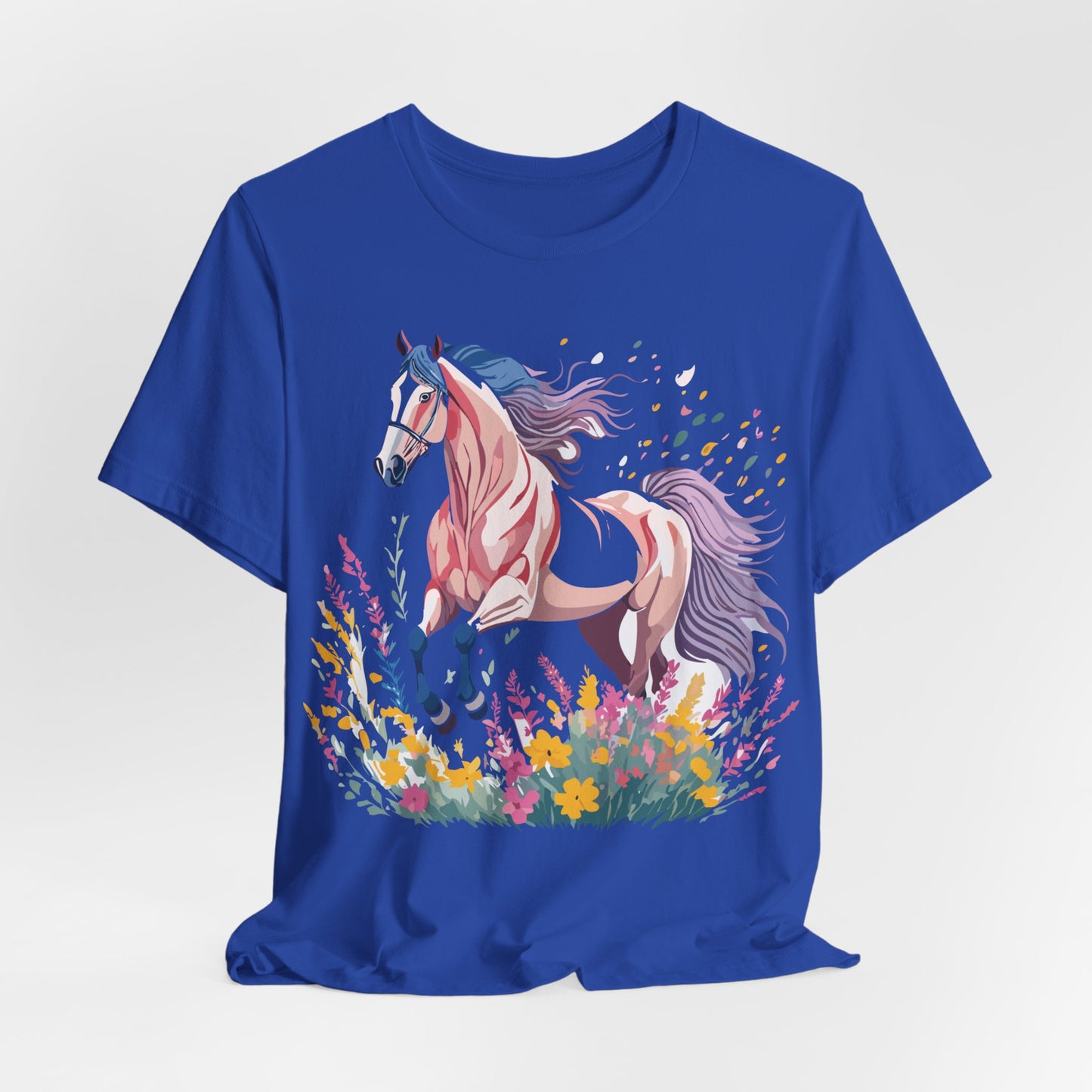 Natural Cotton Tee Shirt with Horse