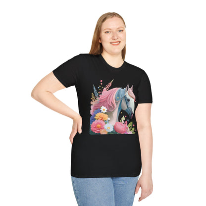 Horse Shirt Unisex Gildan Softstyle 64000 Cotton Tee With Animals