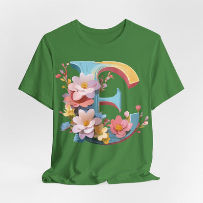Natural Cotton Tee Shirt - Letters Collection - E Printify