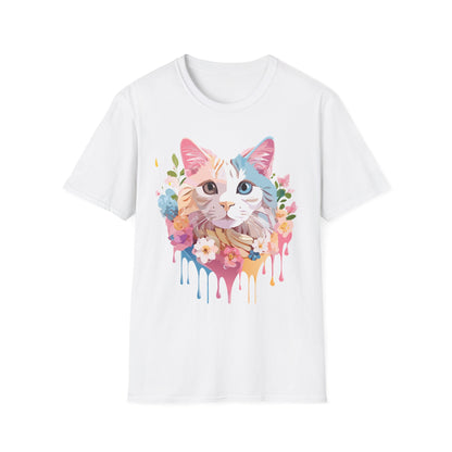 Cat Shirt Unisex Softstyle Tee 100 Percent Ring Spun Cotton Kitten Tee