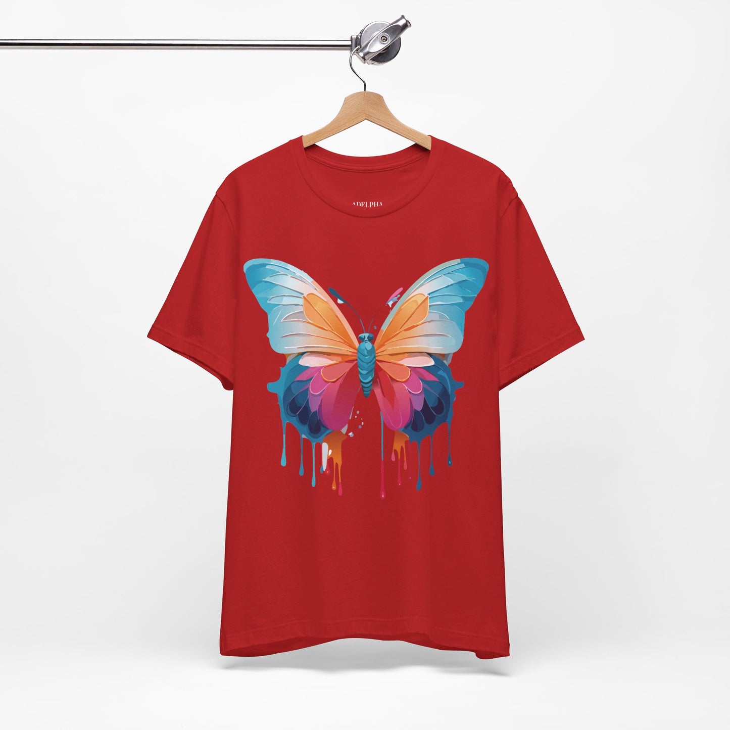 Natural Cotton Tee Shirt with Butterfly