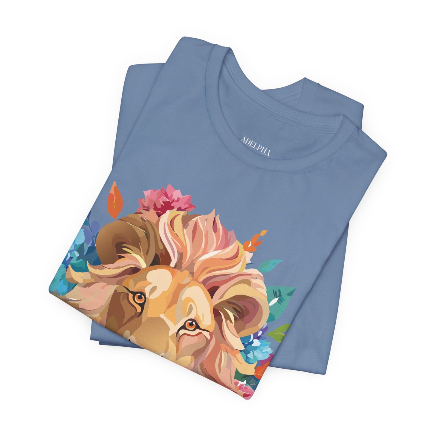 Natural Cotton Tee Shirt with Lion