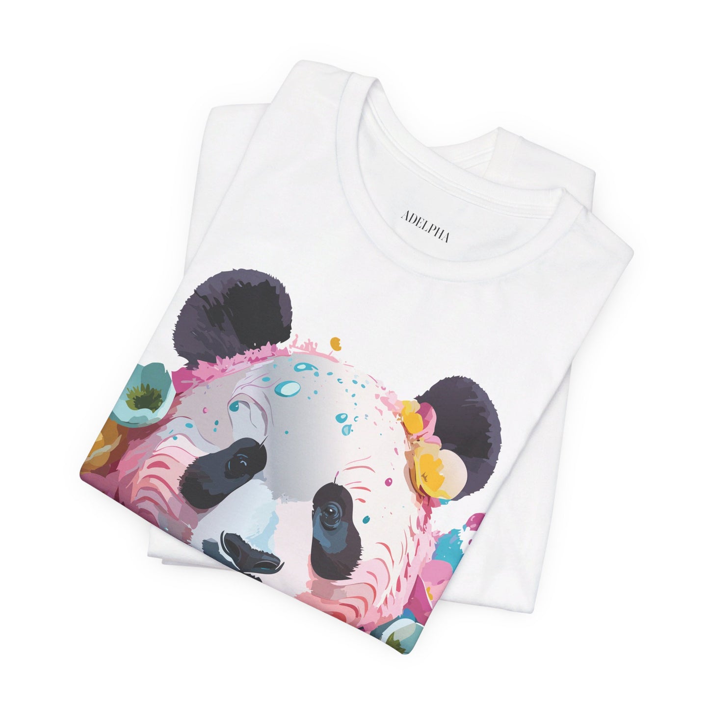 Natural Cotton Tee Shirt with Panda