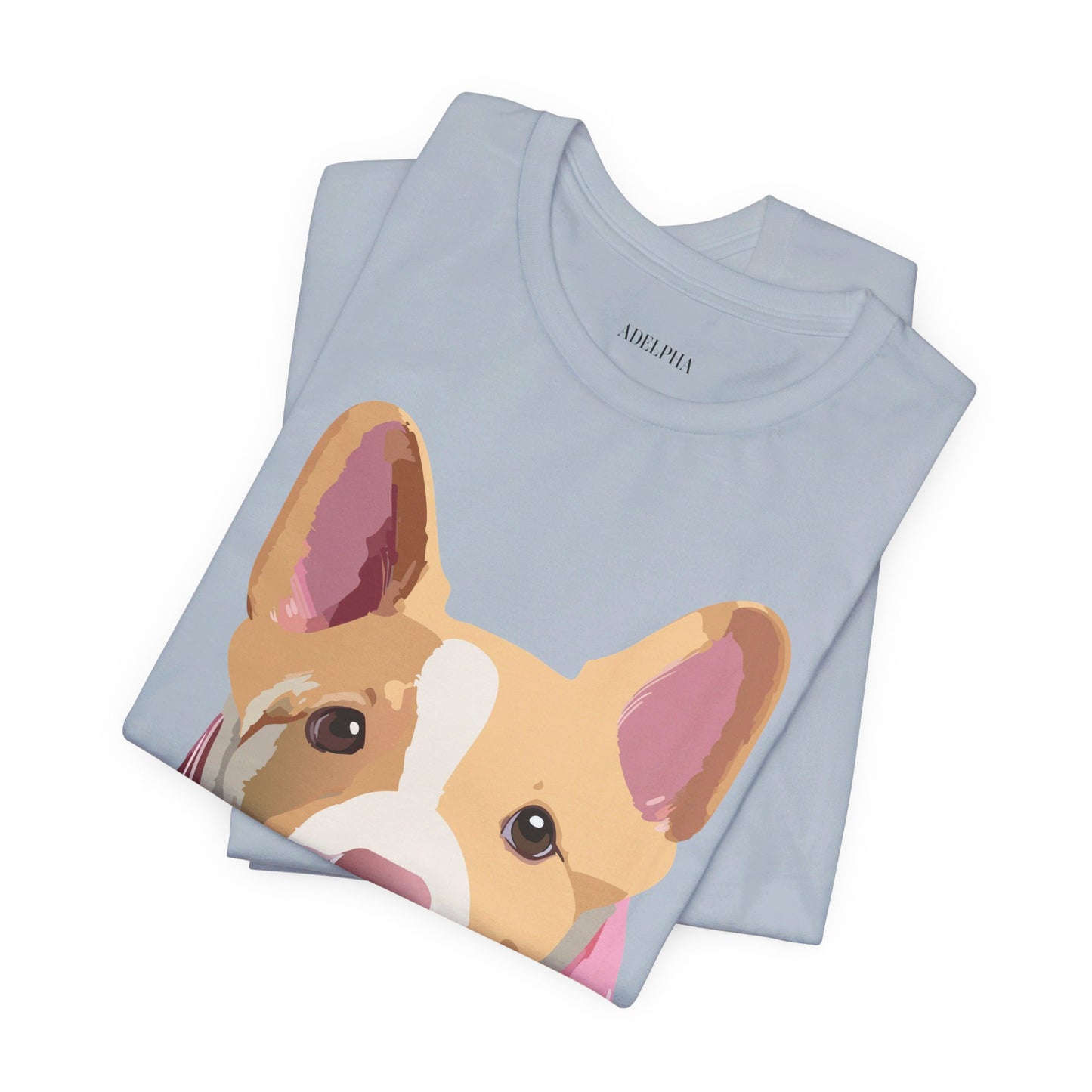 Natural Cotton Tee Shirt with Dog