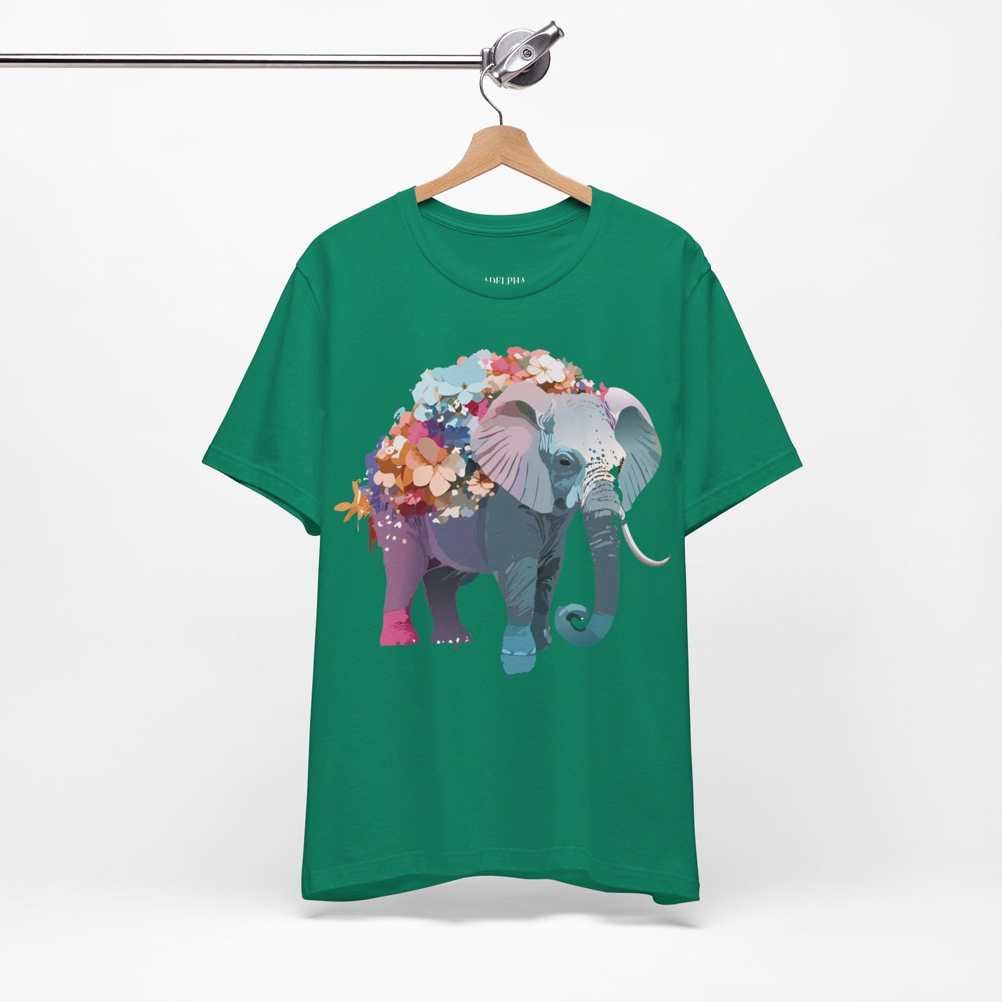 T-shirt en coton naturel avec motif éléphant