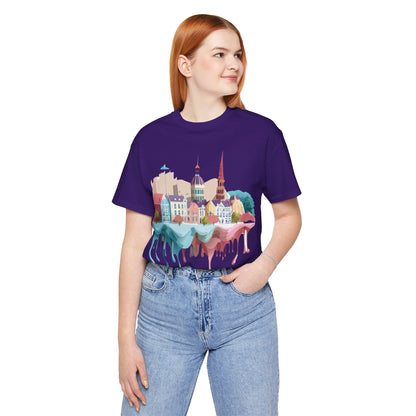 Natural Cotton Tee Shirt - Beautiful Places Collection - Warnemünde and Rostock - Germany Printify