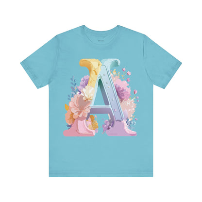 Natural Cotton Tee Shirt - Letters Collection - A Printify