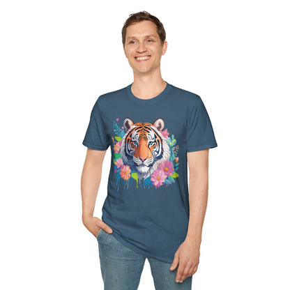 Tiger Themed Unisex Cotton Short Sleeve T Shirt Animal Print Tee
