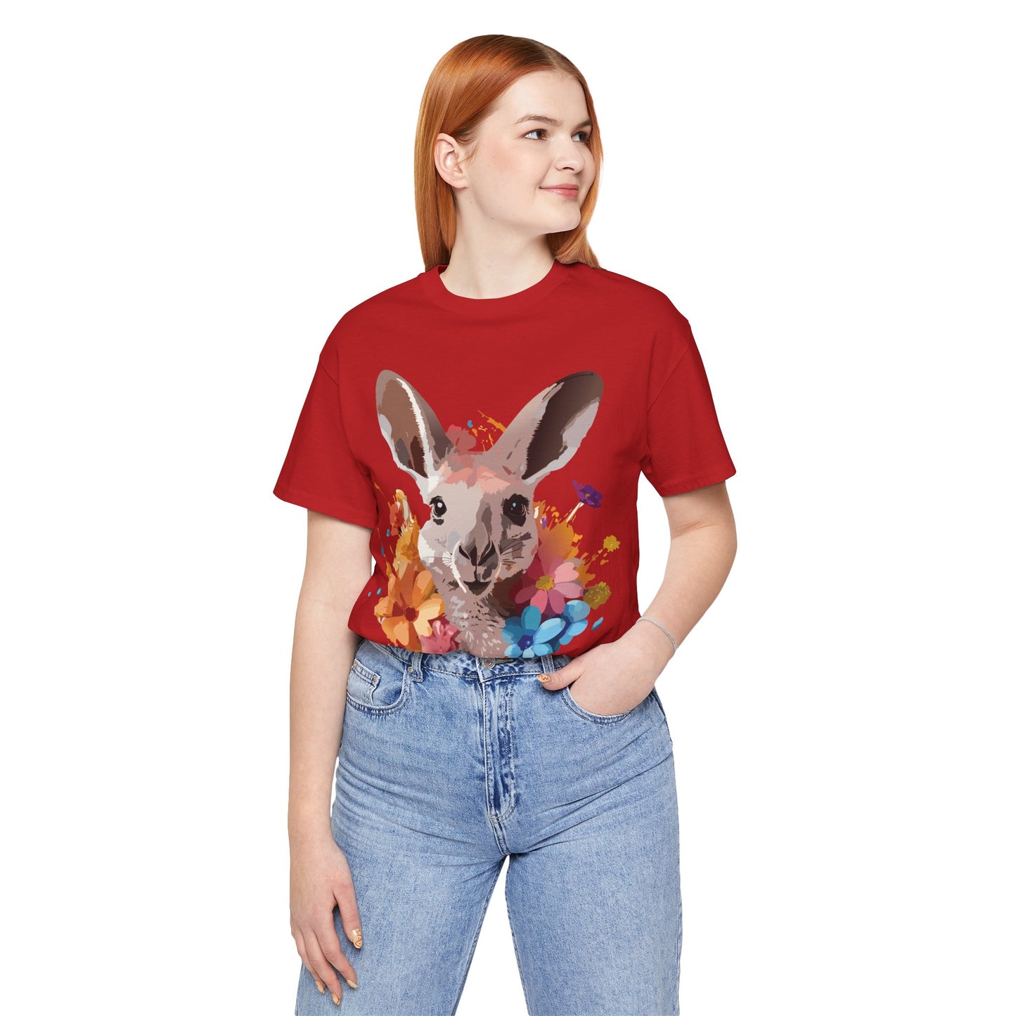 Natural Cotton Tee Shirt with Kangaroo