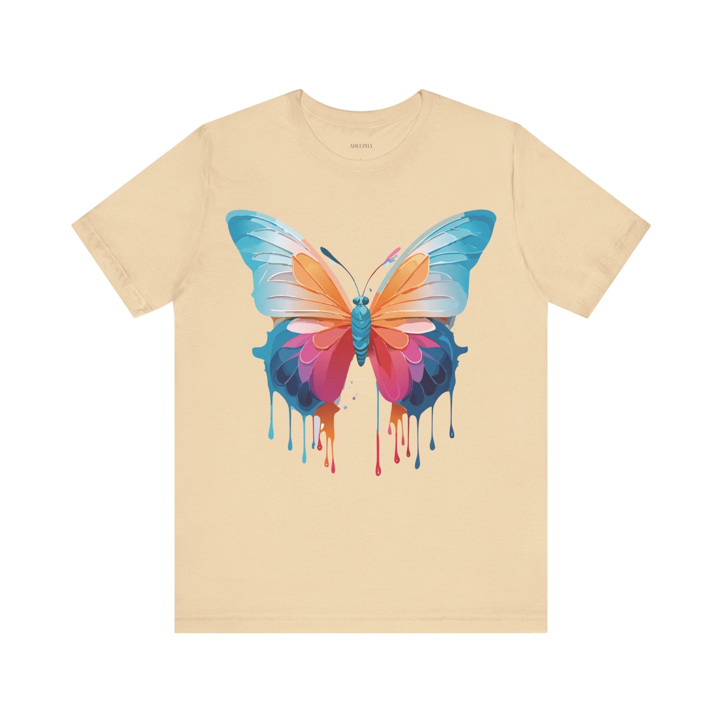 Natural Cotton Tee Shirt with Butterfly