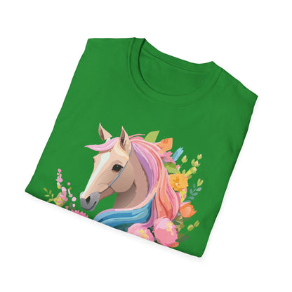 Unisex Horse Shirt Soft Cotton Tee With Animal Artwork Gildan Softstyle