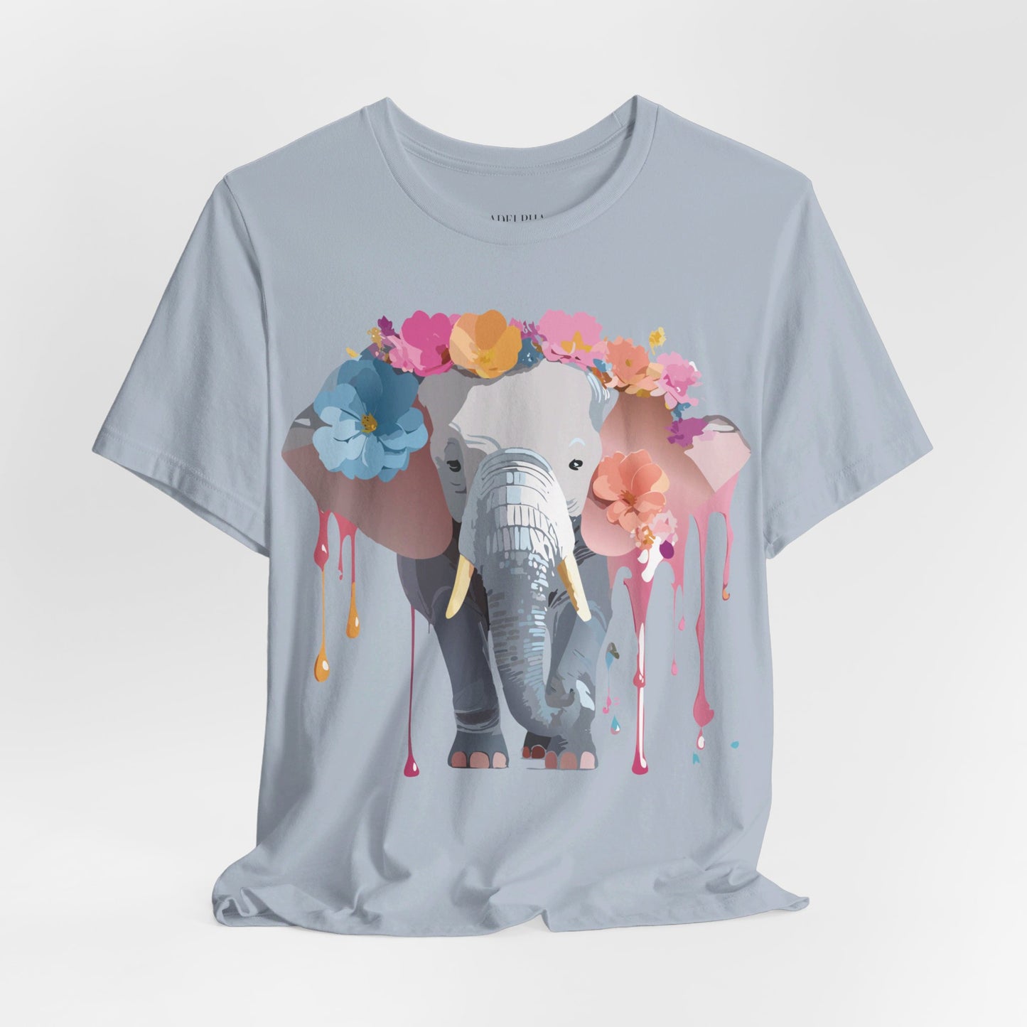 T-shirt en coton naturel avec motif éléphant