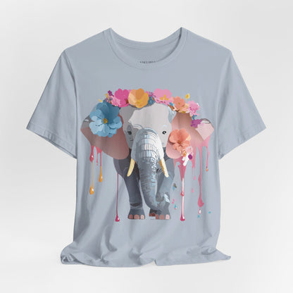 Natural Cotton Tee Shirt with Elephant Printify
