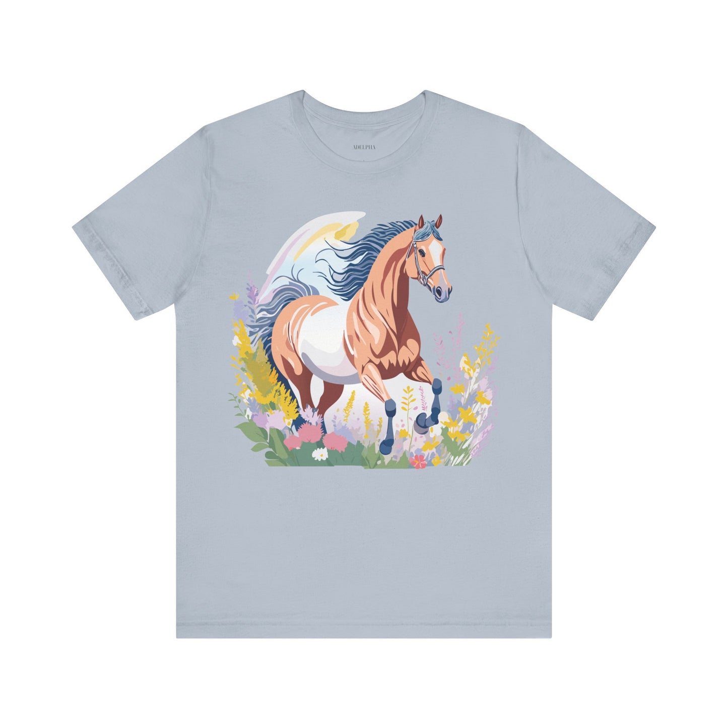 Natural Cotton Tee Shirt with Horse