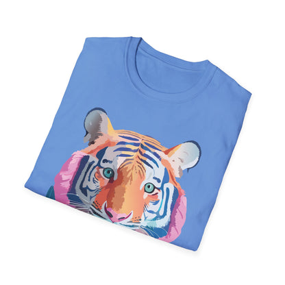 Tiger Print Unisex Softstyle Breathable Cotton Tee 64000 Gildan Shirt